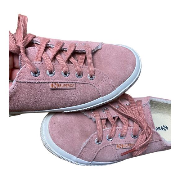 Superga fleece lined pink suede sneaker. Size 38 - Picture 3 of 6